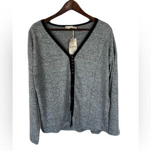 🆕 Hem & Thread Gray V-Neck Oversized Cardigan | Size S
